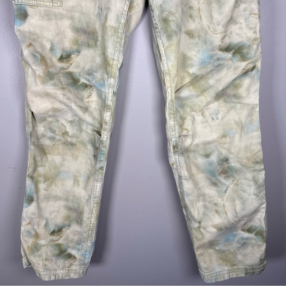 Anthropologie The Wanderer Cargo Pants Womens Size 29 Green Linen Blend - Picture 4 of 11